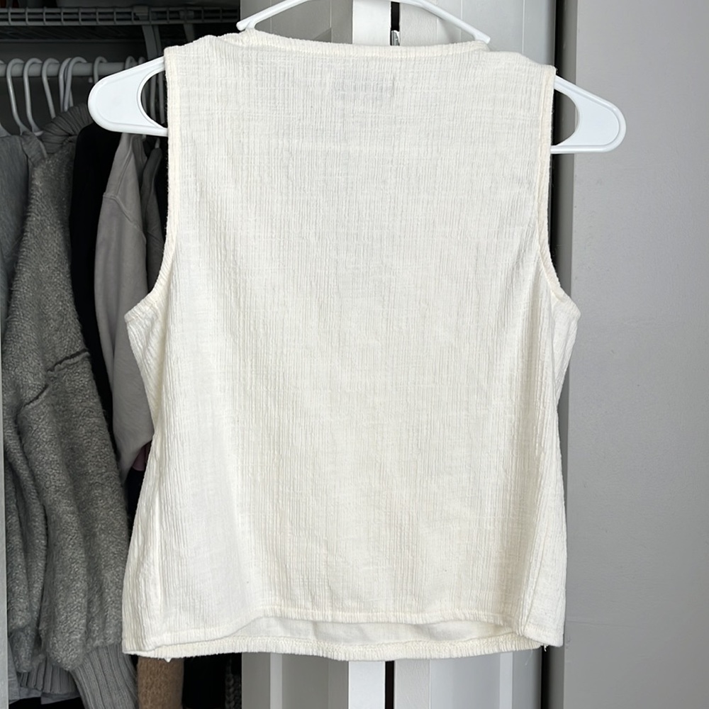 Madewell Neutral Texture & Thread Tank Top, has sharpie mark - Picture 7 of 8